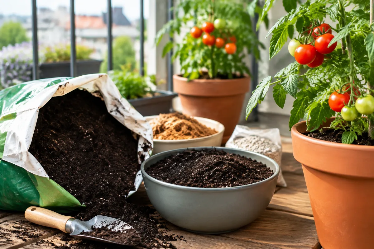 Quel terreau choisir pour des tomates en pot sur un balcon